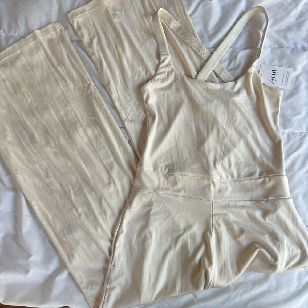 Alo Strappy Wide-Leg Jumpsuit in Cream